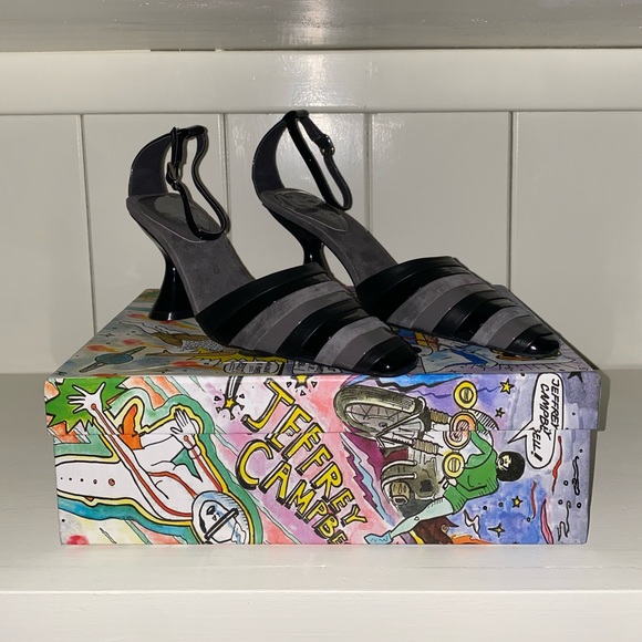 New Jeffery Campbell Underlay Black and Grey Heels - Picture 5 of 6